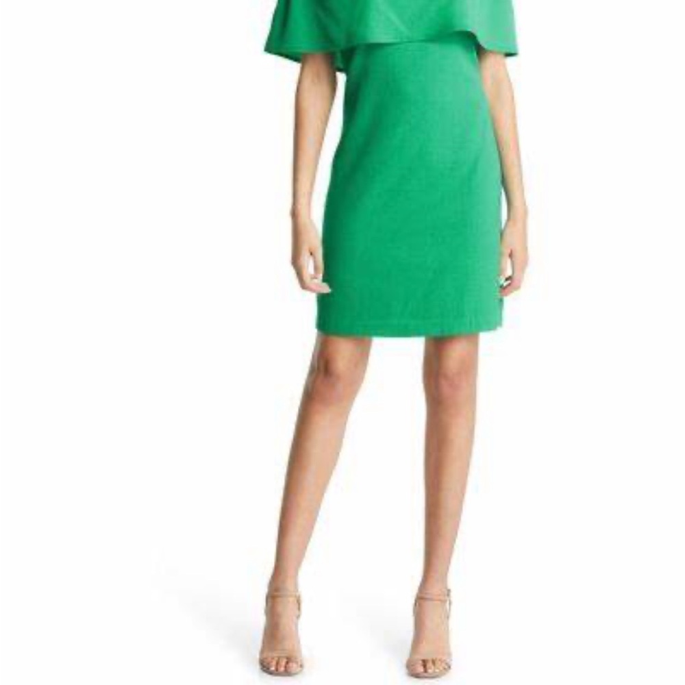 Charles Henry - Elegant Green Off-Shoulder Dress